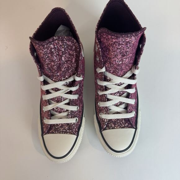 New Women CONVERSE Chuck Taylor All Star Glitter HI Orchid Abyss Sparkle Sz 6.5 - Picture 5 of 8
